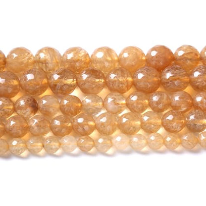 36pcs 10mm Natural Faceted Tea Watermenlon Jade Stone Beads for Jewelry Making Energy Healing Beads DIY Bracelet Necklace Accessories 15"