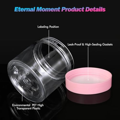 36 Pack 2 OZ Plastic Jars Clear Cosmetic Container with Lids (36 Count)