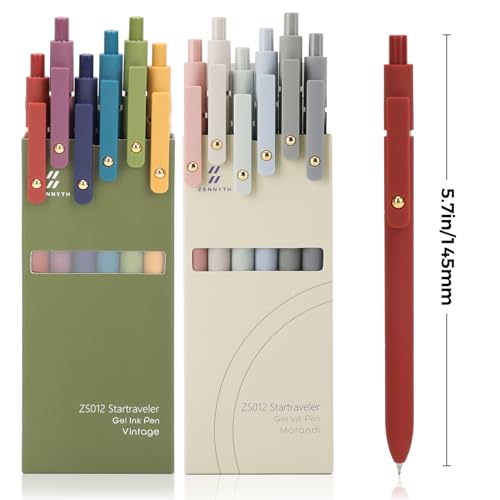 Gel Pens Set 24 Pcs 0.5mm Retractable Quick Dry Black Ink Pen Bulk (24 Count)