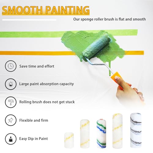 10 Pcs Paint Roller Cover with Frame Set
