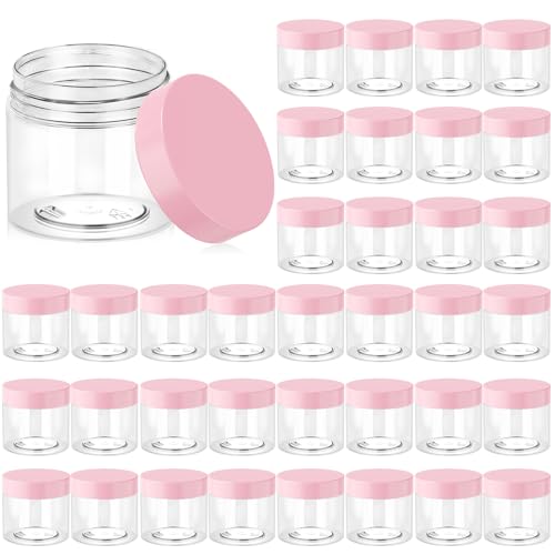 36 Pack 6 OZ Plastic Jars Clear Cosmetic Container with Lids (36 Count)
