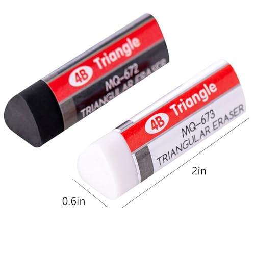Black White Erasers 8 Pack Pencil Erasers Triangle Erasers for Kids Bulk for Students School Supplies Office Prize Gifts (8 Count)