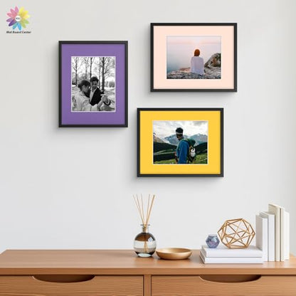 Mat Board Center 10 Pack 11x14 Mat+Backings+Bags for 8x10 Photo Mix Color