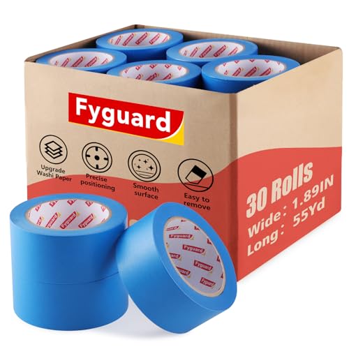 30 Rolls Blue Painters Tape 2 Inch Wide Bulk Masking Tape for Wall Painting