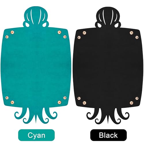 2 Pieces Octopus Dice Rolling Tray PU Leather Dice Mat Folding Scroll (2 Count)