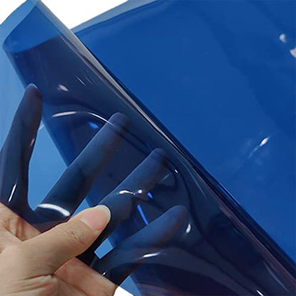 HYANG Navy Transparent PVC Super Clear Holographic Vinyl Faux Leather Sheets 1 Roll 12" x 47"