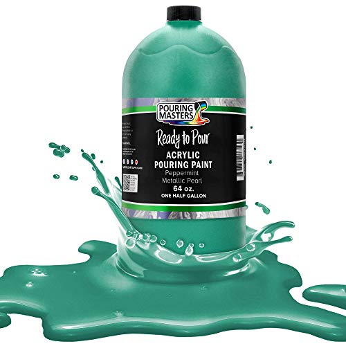 Pouring Masters Peppermint Metallic Pearl Ready to Pour Acrylic Pouring Paint (64 Fl Oz)