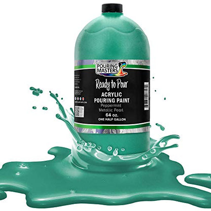 Pouring Masters Peppermint Metallic Pearl Ready to Pour Acrylic Pouring Paint (64 Fl Oz)