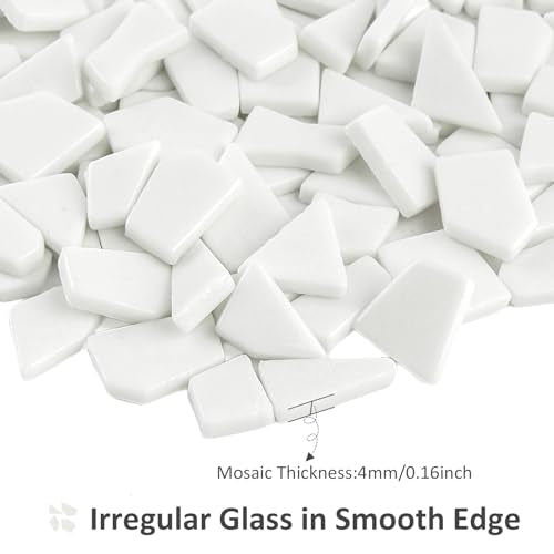 White Mosaic Tiles for Crafts Bulk (7.05 Ounce)