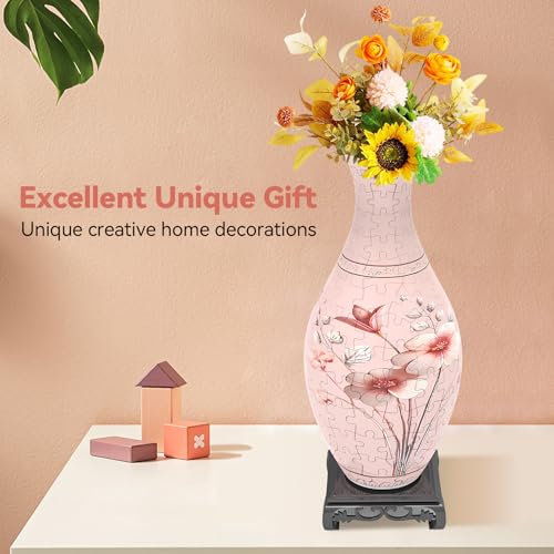 3D Puzzle Vase for Adults with 160 Plastic Pieces (160 Count)