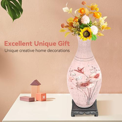 3D Puzzle Vase for Adults with 160 Plastic Pieces (160 Count)