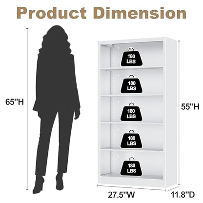 5 Shelf Metal Bookcase
