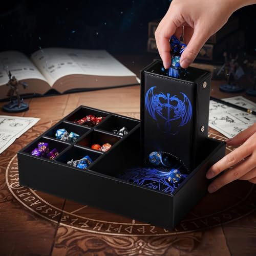 DND Dice Tray and Dice Tower with Storage
