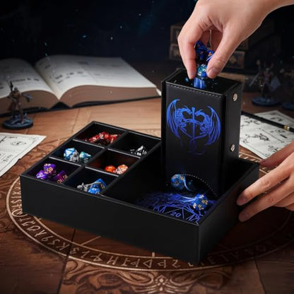 DND Dice Tray and Dice Tower with Storage