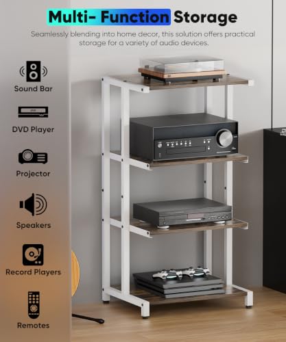 4 Tier Wooden Media Stand
