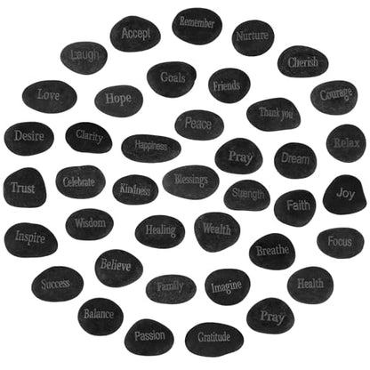 40 Pcs Engraved Inspirational Rocks (40 Count)