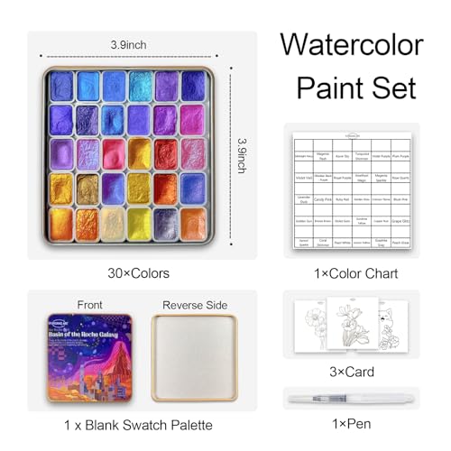 Mini Shifting Metallic Watercolor Paint Set 30 Color