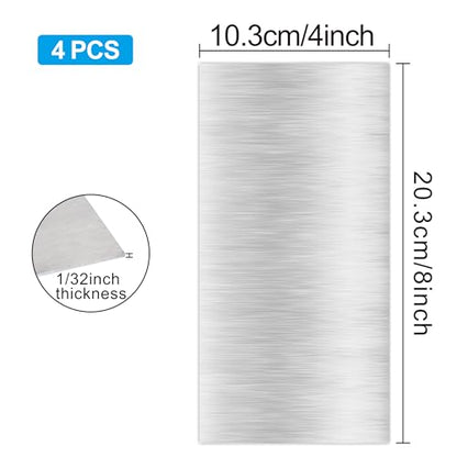 4PCS 430 Stainless Steel Metal Plates 4"x8"x1 (4 Count)