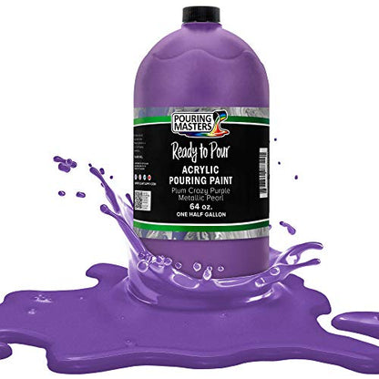 Pouring Masters Plum Crazy Purple Metallic Pearl Ready to Pour Acrylic Pouring Paint (64 Fl Oz)