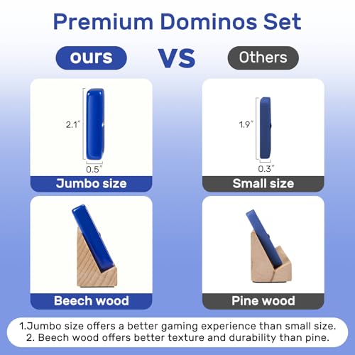 Dominoes Set for Adults with 4 Wooden Racks