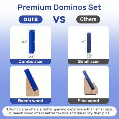 Dominoes Set for Adults with 4 Wooden Racks