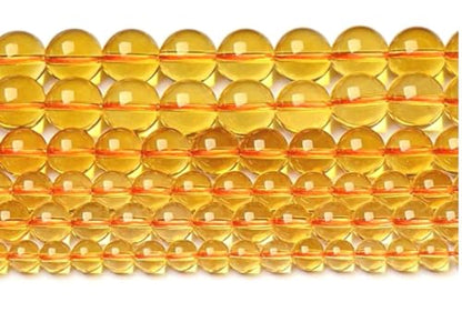 35pcs Adabele Natural Citrine Yellow Crystal Gemstone 10mm Round Beads