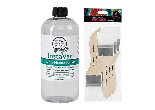 InstaVar™ Gloss Picture Varnish & Varnish Brush Sets