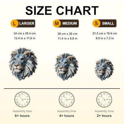 Denim Fabric Lion Puzzles Adults Gifts for Women Men Wooden 155 Pieces 11.4 * 9.8in