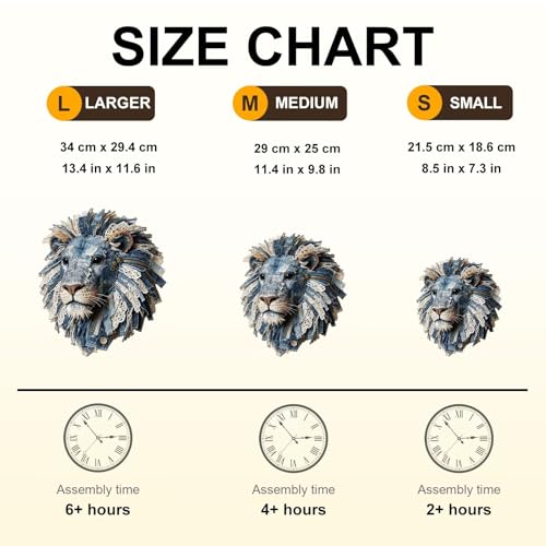 Denim Fabric Lion Puzzles Adults Gifts for Women Men Wooden 85 Pieces 8.5 * 7.3in