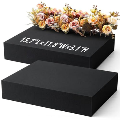 2 Pcs Black Reusable Floral Foam Blocks Water Weather Resistant Dry Floral Foam for Artificial Flower Arrangements Outdoor Hanging Florist Plant Bases for DIY Wedding