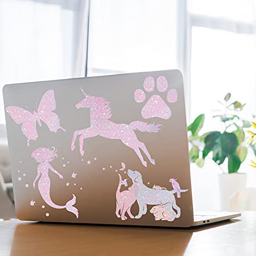 36 Sheets Holographic Sticker Paper A4 Vinyl Holographic Laminate Sheets Self Adhesive Waterproof Transparent Film (36 Count)