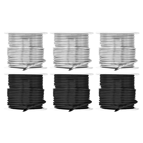12 Gauge Silver Tone Black Anodized Aluminum Craft Wire