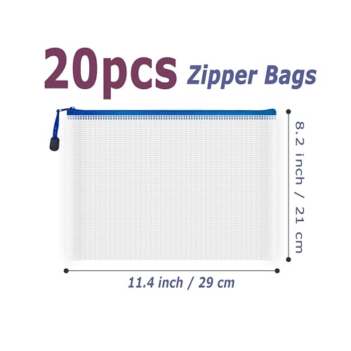 20pcs Mesh Zipper Pouch Bags (20 Count)
