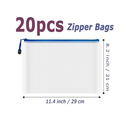 20pcs Mesh Zipper Pouch Bags (20 Count)