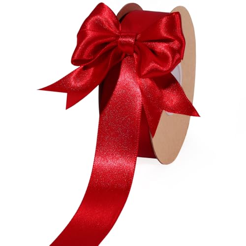 Bright Red Satin Ribbon 1 Inch 25 Yards