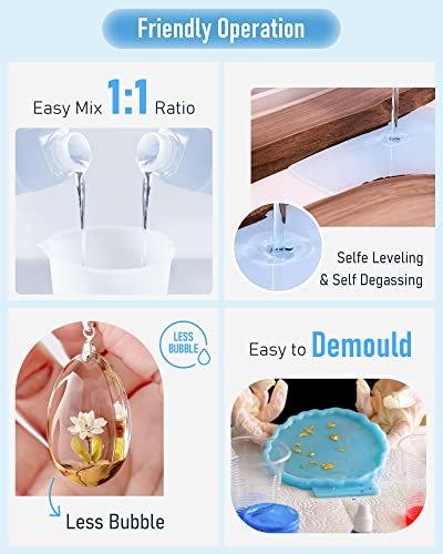 UV Resin Kit 8000g Bulk No Odor Upgrade Clear UV Epoxy Resin (270.5 Fl Oz)