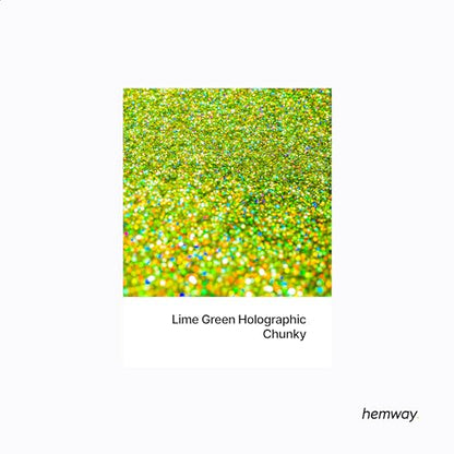 Resin Glitter Lime Green Holographic 100g Chunky (3.5274 Ounce)