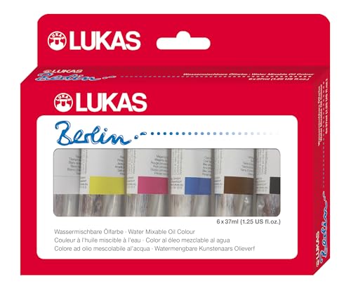 Berlin Pro Artists Water Mixable Oil Paint Set of 6 (7.5 Ounce)