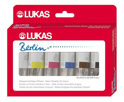 Berlin Pro Artists Water Mixable Oil Paint Set of 6 (7.5 Ounce)