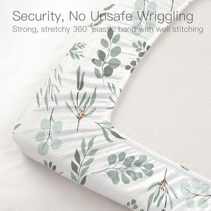 Organic Pack and Play Sheets Fitted 38”x26” 100% Muslin Cotton (2 Count)