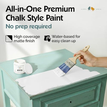 Powdered Snow 4 Fl Oz Chalk Paint for Furniture All in One