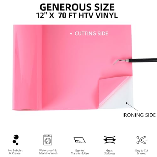 Pink HTV Heat Transfer Vinyl Rolls
