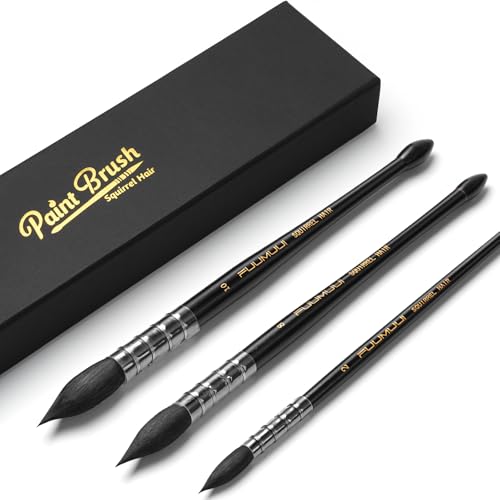 3PCS Squirrel Hair Watercolor Brushes (3 Count)