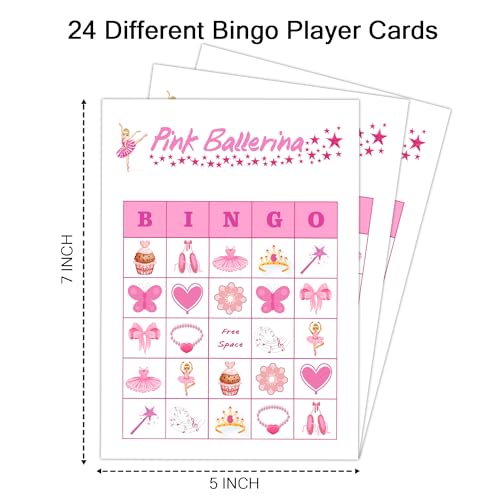 Ballerina Party Bingo Game Cards
