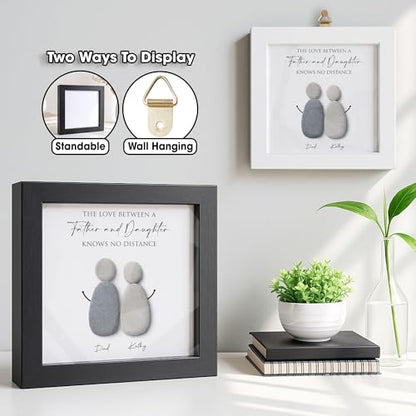 Personalized Father and Daughter Pebble Art Frame