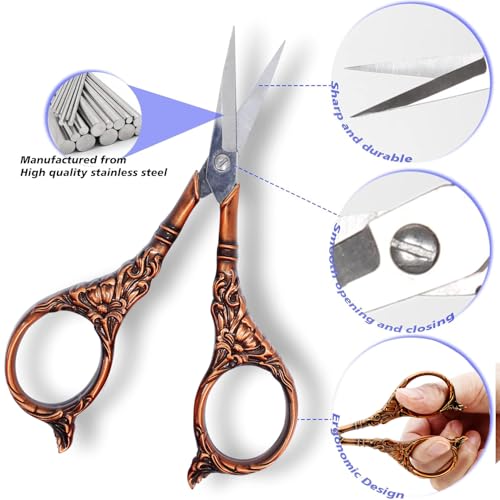 4.5Inch Vintage Crochet Embroidery Scissors Small Sharp Pointed