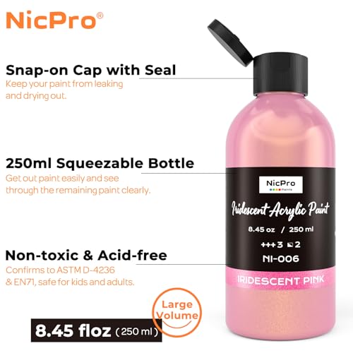 Iridescent Pink Acrylic Paint (8.45 Fl Oz)