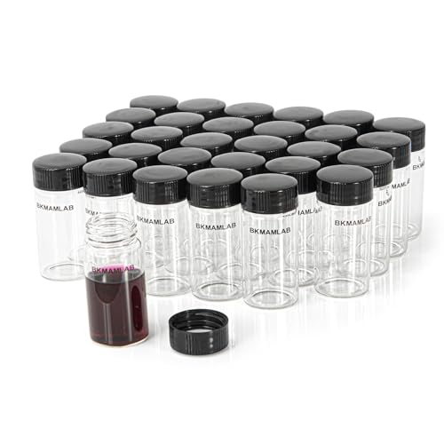20ml Clear Small Glass Vials 30pcs with Screw Caps (30 Count)