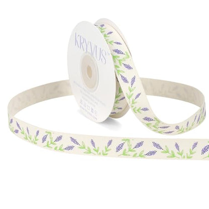 Lavender Floral Cotton Ribbon 5 (36 Foot)