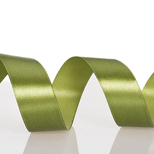 1 Inch Moss Green Solid Satin Ribbon for Gift Wrapping